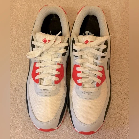 Mens Nike Air Max 90 GTX FD5810-101 White/Black/Bright Crimson No Box size 10.5 - Picture 2 of 10